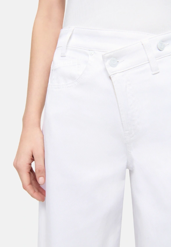 SPODNIE JEANSOWE BAGGY ASYMMETRICAL BIAŁE