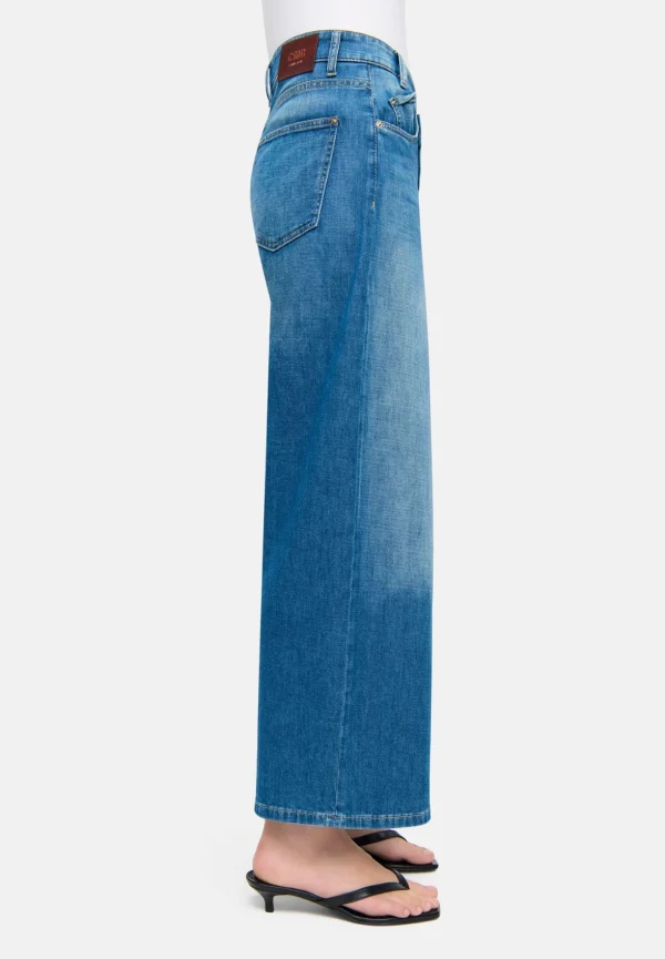 SPODNIE JEANSOWE BAGGY ASYMMETRICAL NIEBIESKIE