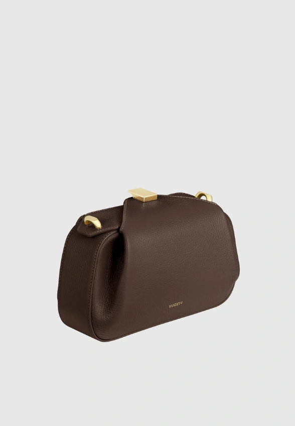 TOREBKA OYSTER CLUTCH MINI BRĄZOWA