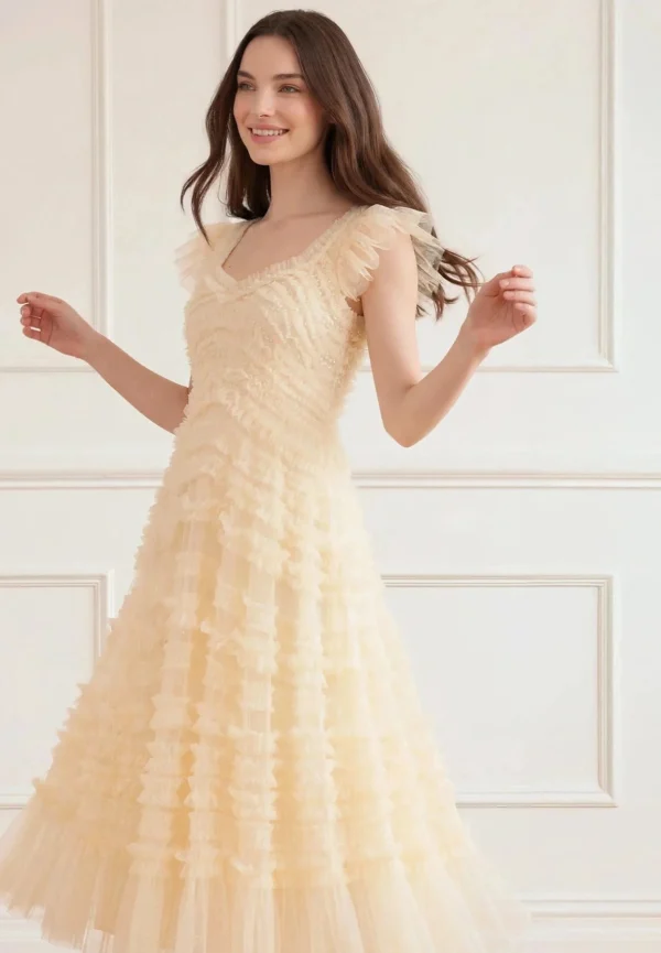 SUKIENKA AMARA SHORT SLEEVE CYTRYNOWA