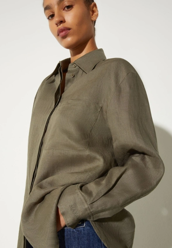 KOSZULA LNIANA OVERSIZE KHAKI