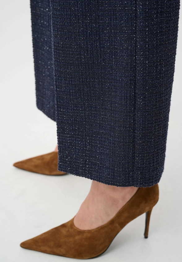 SPODNIE WIDE-LEG GRANATOWE
