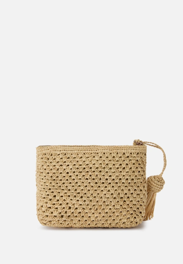 TOREBKA RAFFIA POUCH BEŻOWA