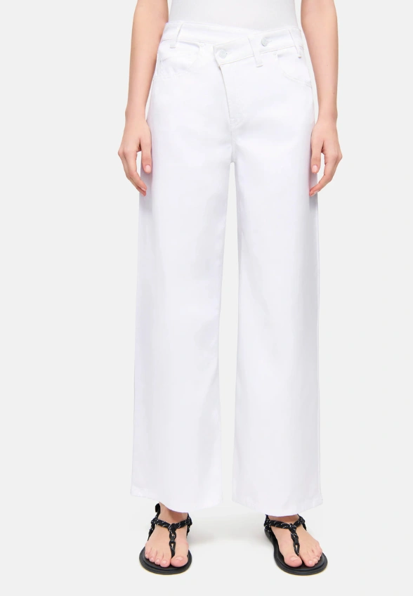 SPODNIE JEANSOWE BAGGY ASYMMETRICAL BIAŁE