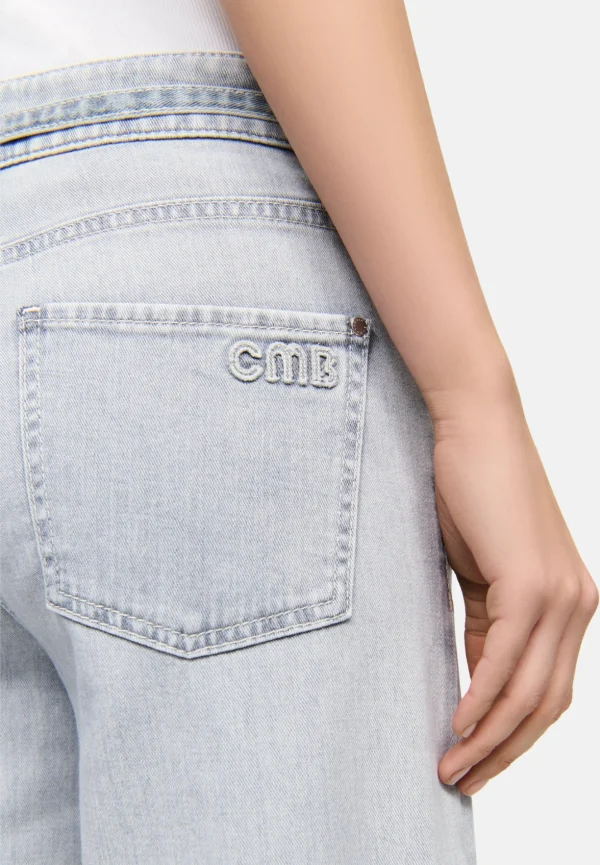 SPODNIE JEANSOWE PALAZZO CROPPED JASNO-SZARE