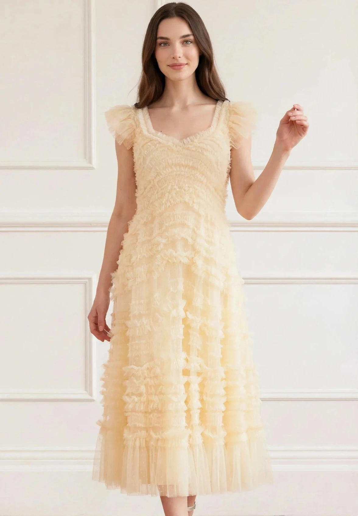 SUKIENKA AMARA SHORT SLEEVE CYTRYNOWA