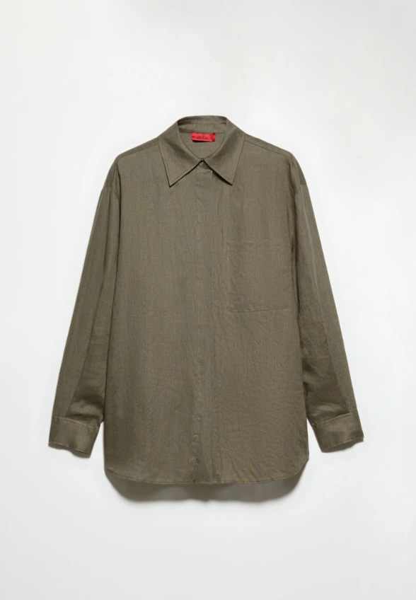 KOSZULA LNIANA OVERSIZE KHAKI