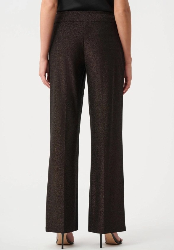 SPODNIE WIDE-LEG DZIANINOWE BRĄZOWE