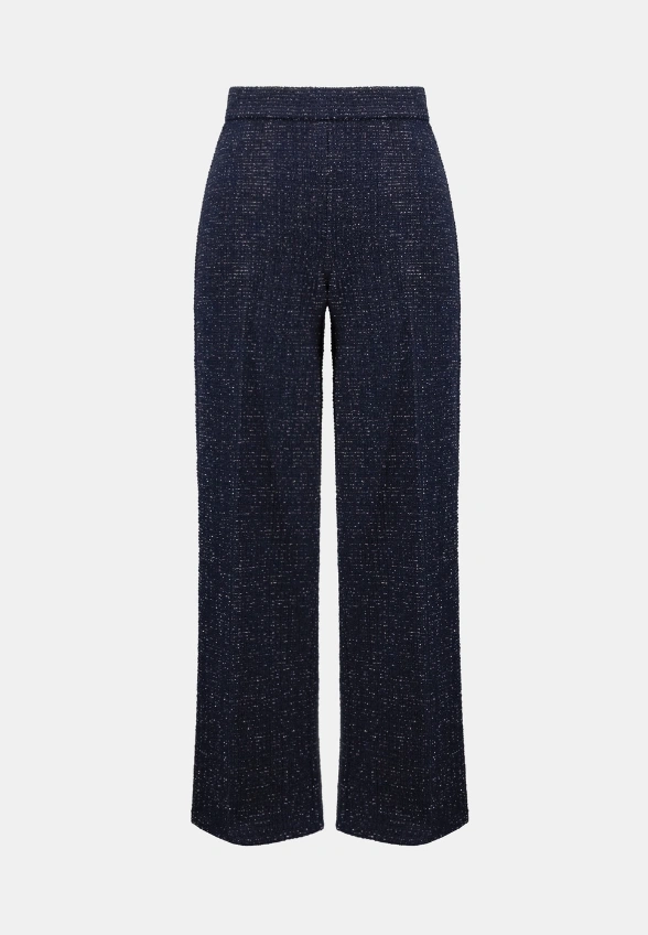 SPODNIE WIDE-LEG GRANATOWE
