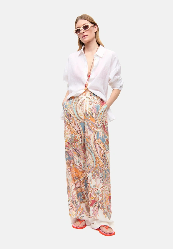SPODNIE ADRIENNE WIDE-FIT BRZOSKWINIOWY RÓŻ