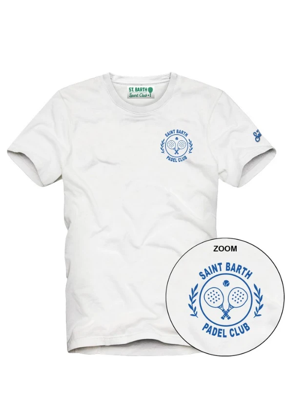 T-SHIRT MĘSKI Z HAFTEM PORTOFINO BIAŁY