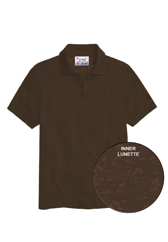T-SHIRT POLO MĘSKI CHARLES BRĄZOWY