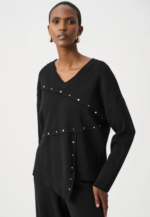 SWETER ASYMETRYCZNY CZARNY