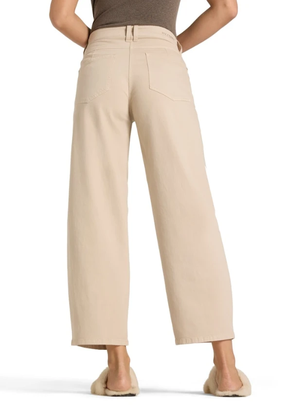 SPODNIE JEANSOWE ODELE WIDE-FIT BEŻOWE