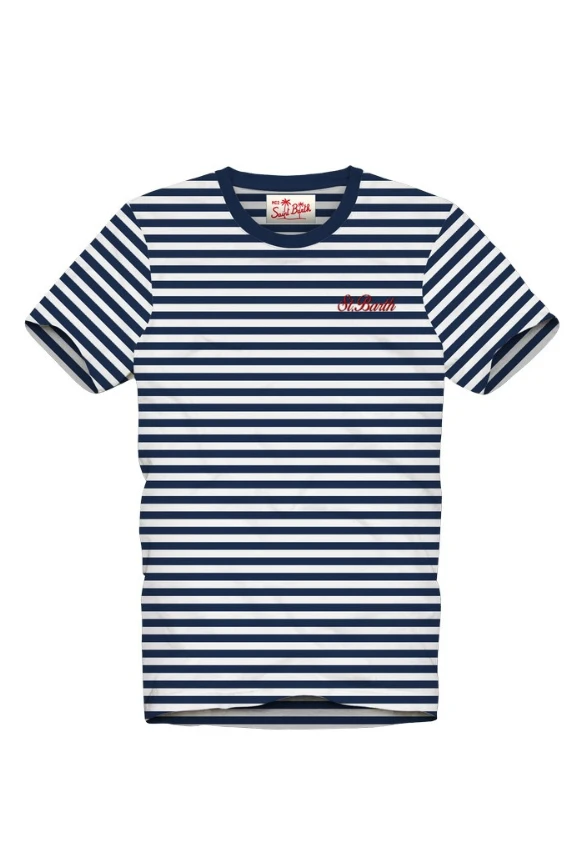 T-SHIRT MĘSKI PORTOFINO BIAŁO-GRANATOWY