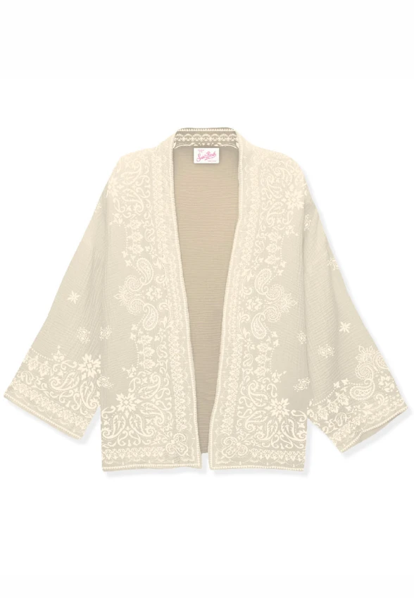 KIMONO MILOS Z NADRUKIEM BANDANY PIASKOWY BEŻ