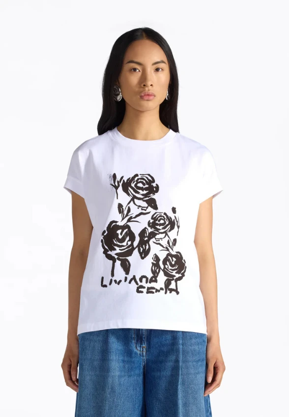 T-SHIRT NAYRA Z PRINTEM BIAŁY