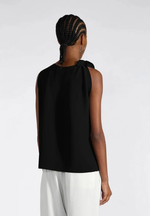 TOP Z DZIANINY WISKOZOWEJ KNIT CZARNY