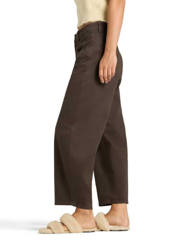 SPODNIE JEANSOWE ODELE WIDE-FIT BRĄZOWE