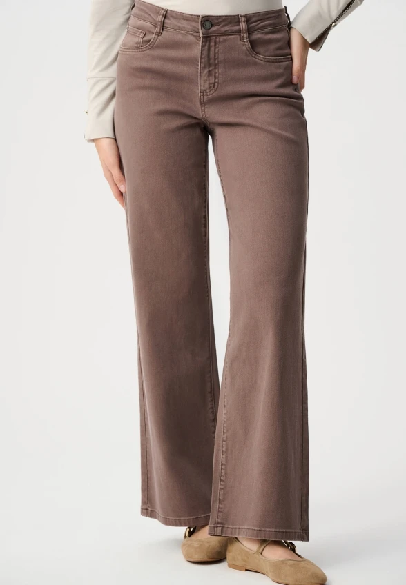 SPODNIE JEANSOWE GOLDIE WIDE-LEG MOCHA