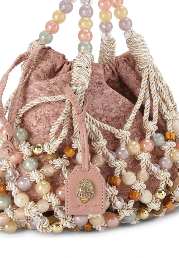 TORBA MACRAME ROPE Z KRYSZTAŁKAMI RÓŻOWA