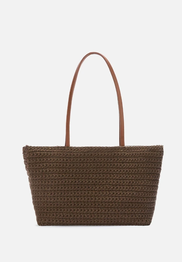 TORBA CROCHET TOTE MID BRĄZOWA