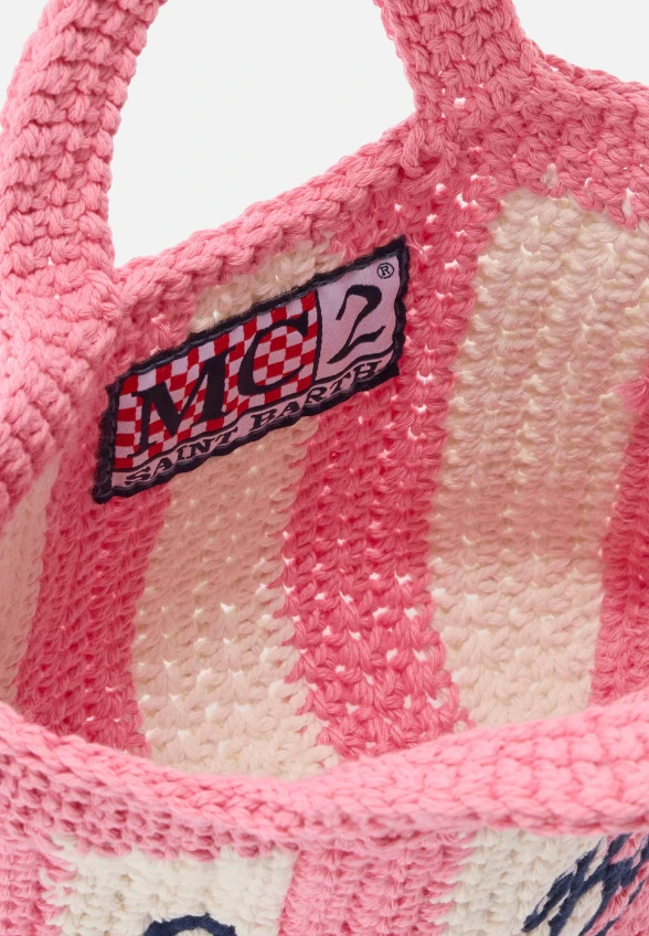 TOREBKA CROCHET BAG MINI BIAŁO-RÓŻOWA
