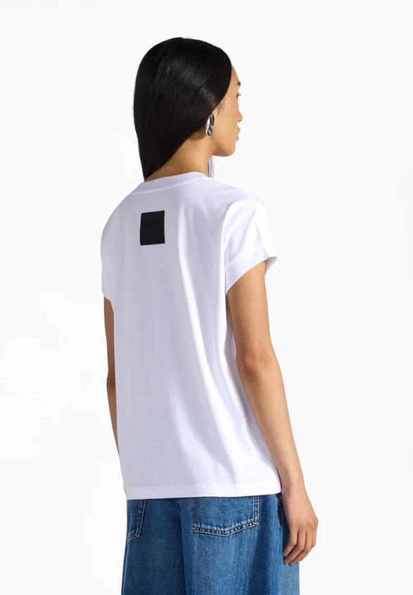 T-SHIRT NAYRA Z PRINTEM BIAŁY
