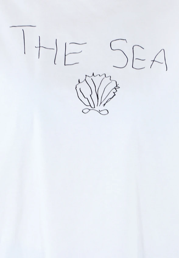 T-SHIRT Z LETNIM PRINTEM BIAŁY