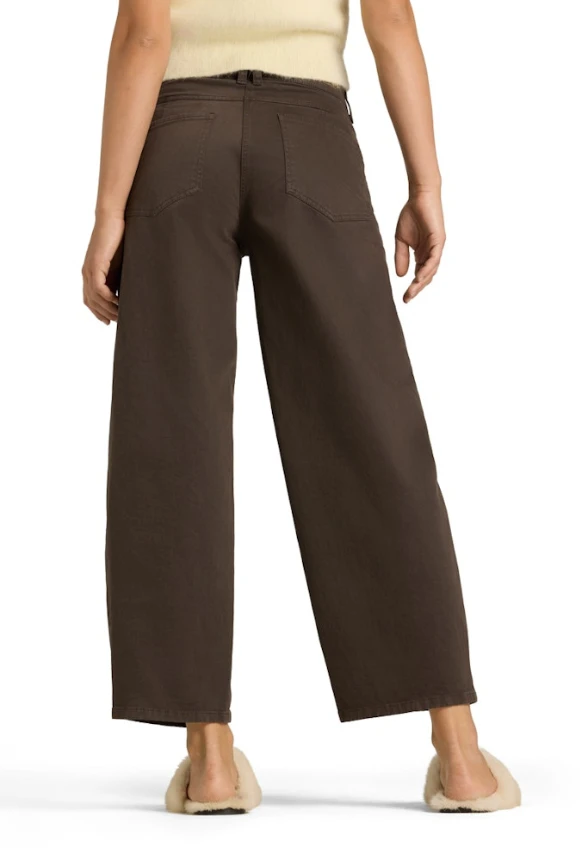 SPODNIE JEANSOWE ODELE WIDE-FIT BRĄZOWE