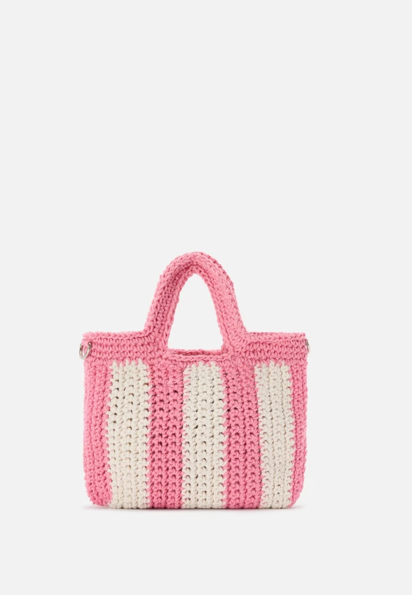 TOREBKA CROCHET BAG MINI BIAŁO-RÓŻOWA