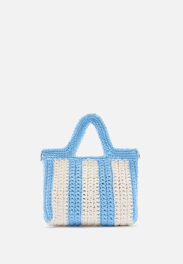 TOREBKA CROCHET BAG MINI BIAŁO-NIEBIESKA