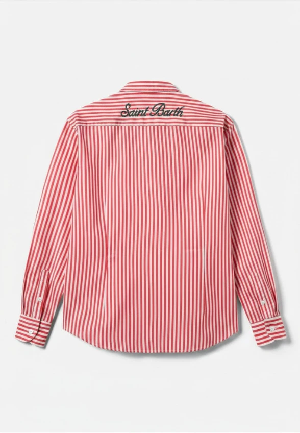 KOSZULA MEREDITH STRIPES BIAŁO-CZERWONA