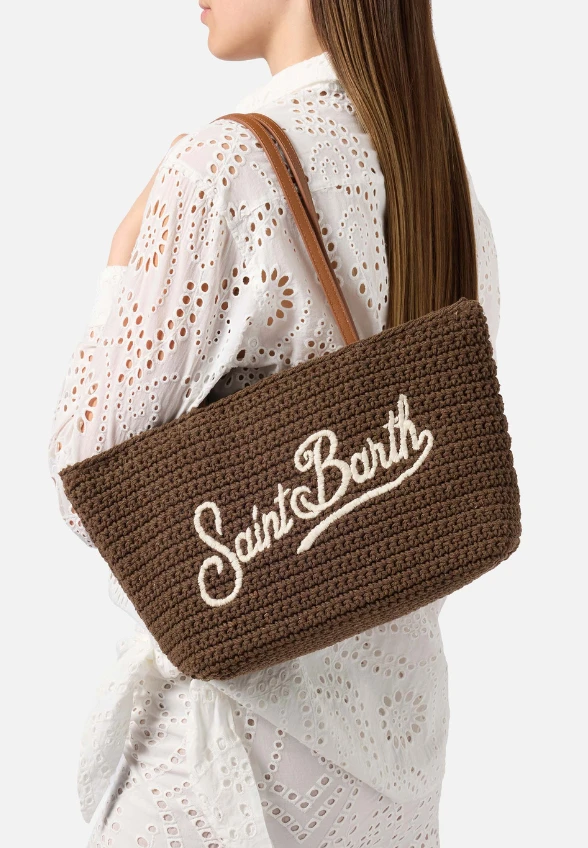 TORBA CROCHET TOTE MID BRĄZOWA
