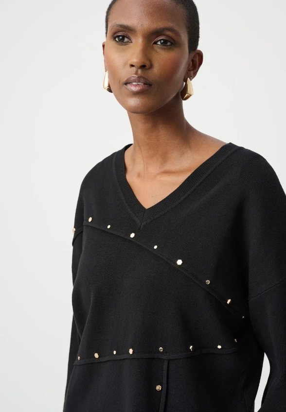 SWETER ASYMETRYCZNY CZARNY