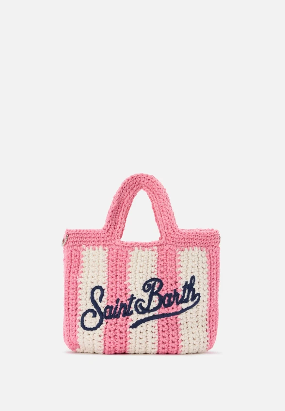 TOREBKA CROCHET BAG MINI BIAŁO-RÓŻOWA