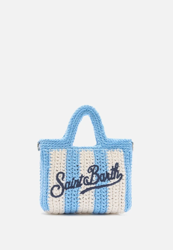 TOREBKA CROCHET BAG MINI BIAŁO-NIEBIESKA