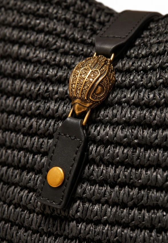 TORBA HAMPTON RAFFIA CZARNA