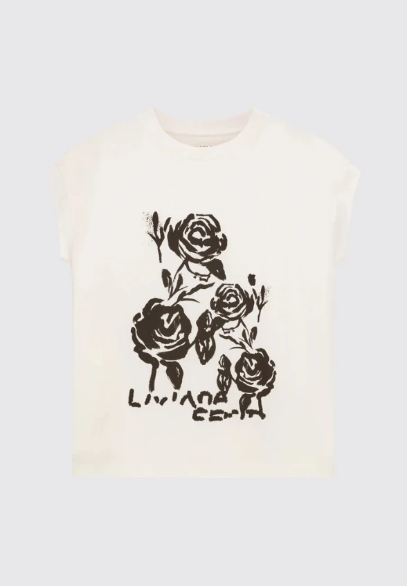 T-SHIRT NAYRA Z PRINTEM BIAŁY