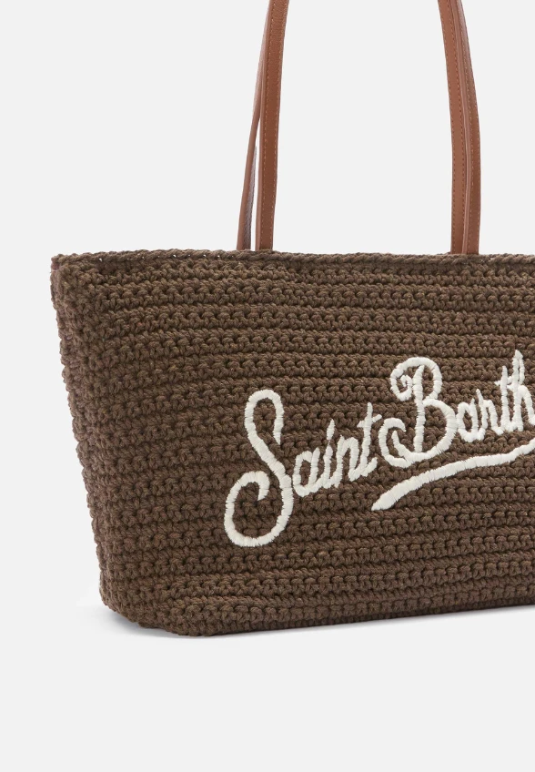 TORBA CROCHET TOTE MID BRĄZOWA