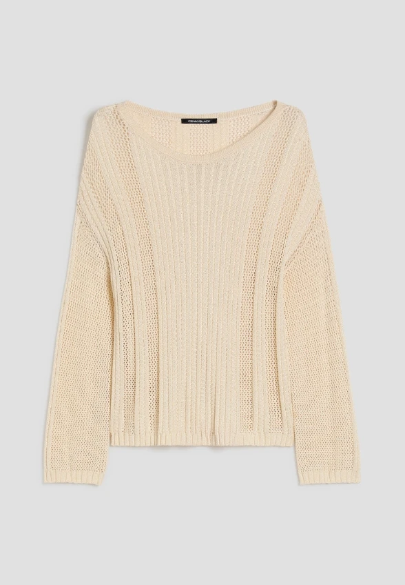 SWETER Z SIATECZKI BEŻOWY