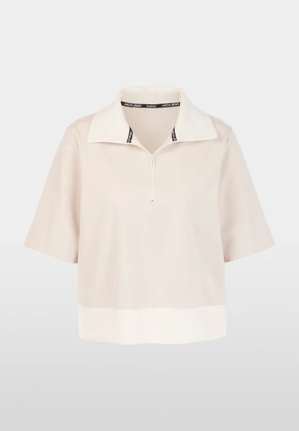 BLUZKA POLO OVERSIZE KREMOWA