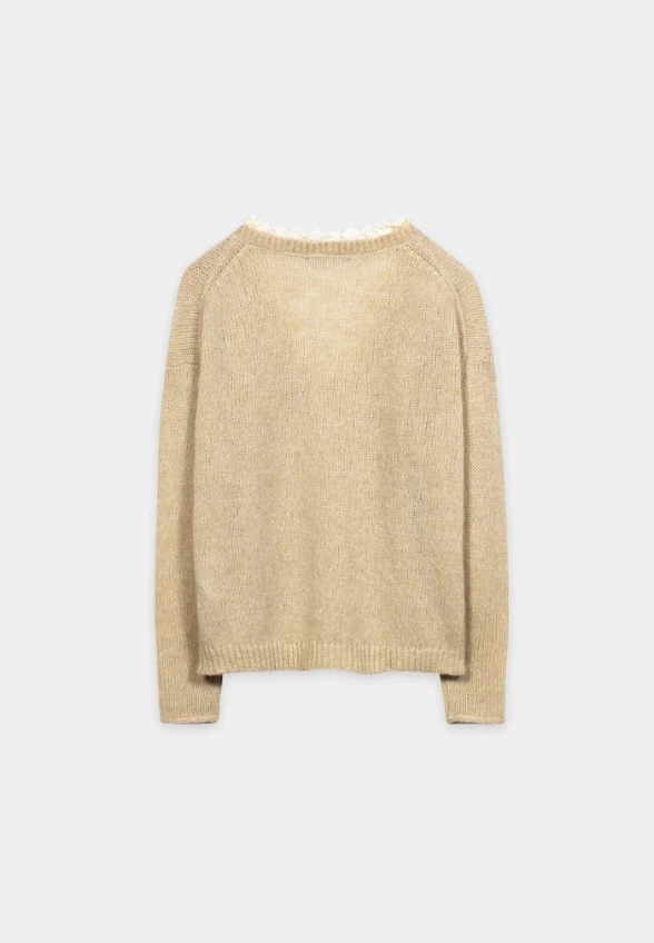 SWETER Z MIESZANKI ALAPAKI MAŚLANY