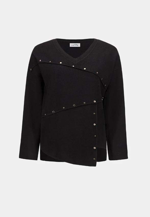 SWETER ASYMETRYCZNY CZARNY