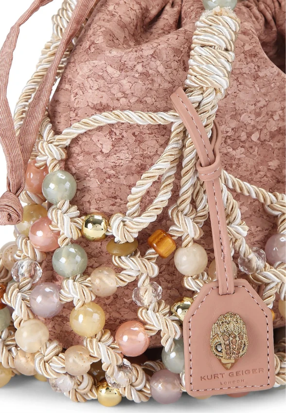 TORBA MACRAME ROPE Z KRYSZTAŁKAMI RÓŻOWA