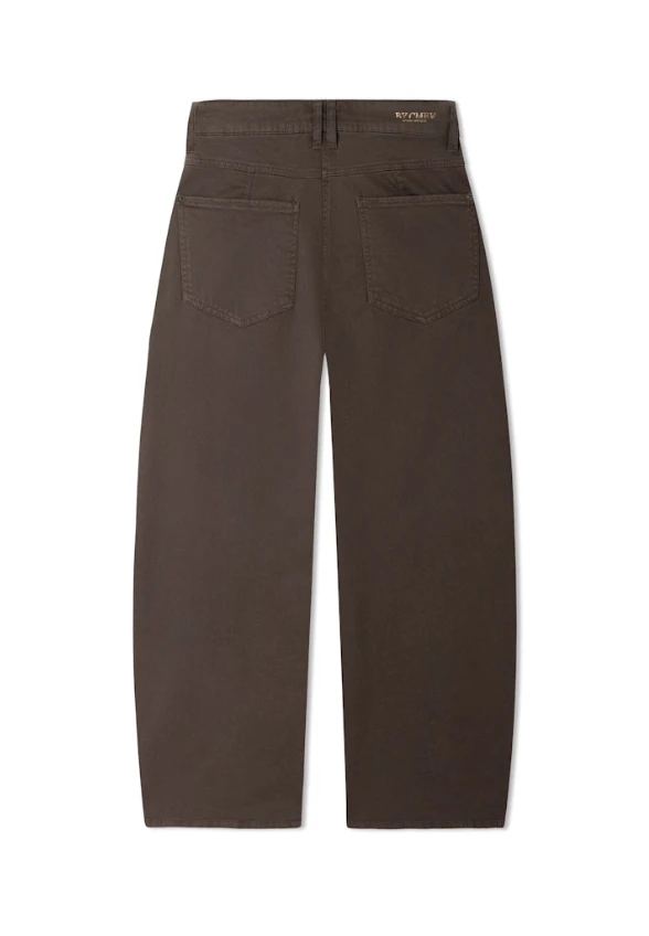 SPODNIE JEANSOWE ODELE WIDE-FIT BRĄZOWE