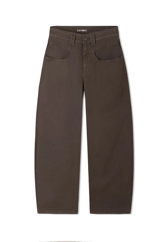 SPODNIE JEANSOWE ODELE WIDE-FIT BRĄZOWE