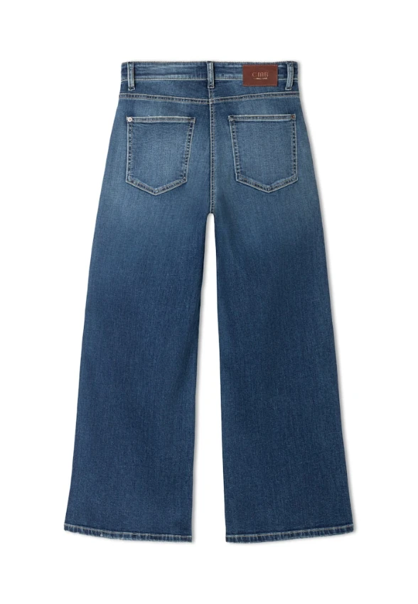 SPODNIE JEANSOWE BAGGY ASYMMETRICAL WIDE-FIT NIEBIESKIE