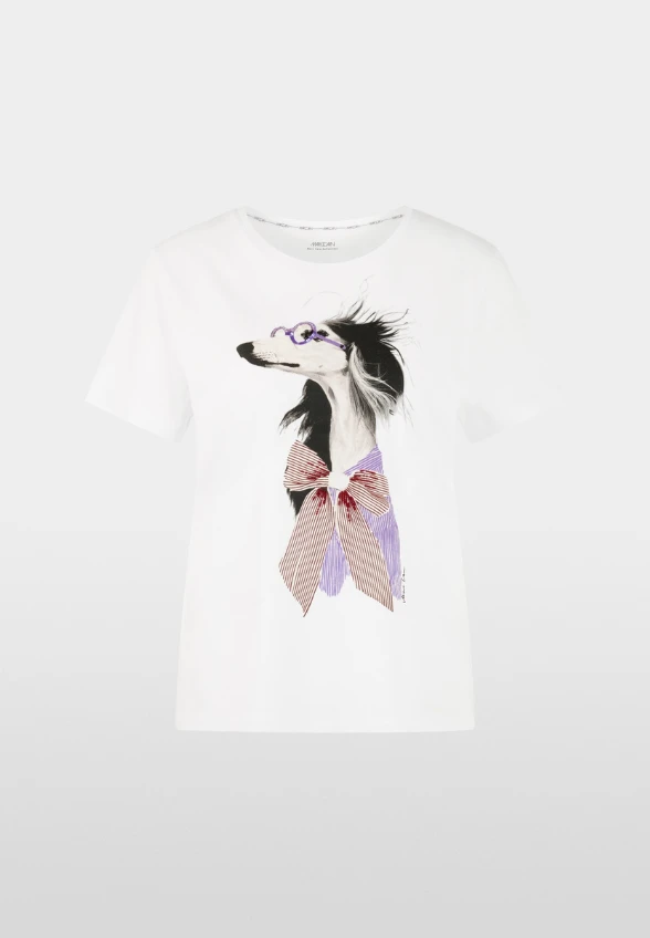 T-SHIRT Z MOTYWEM PSA BIAŁY