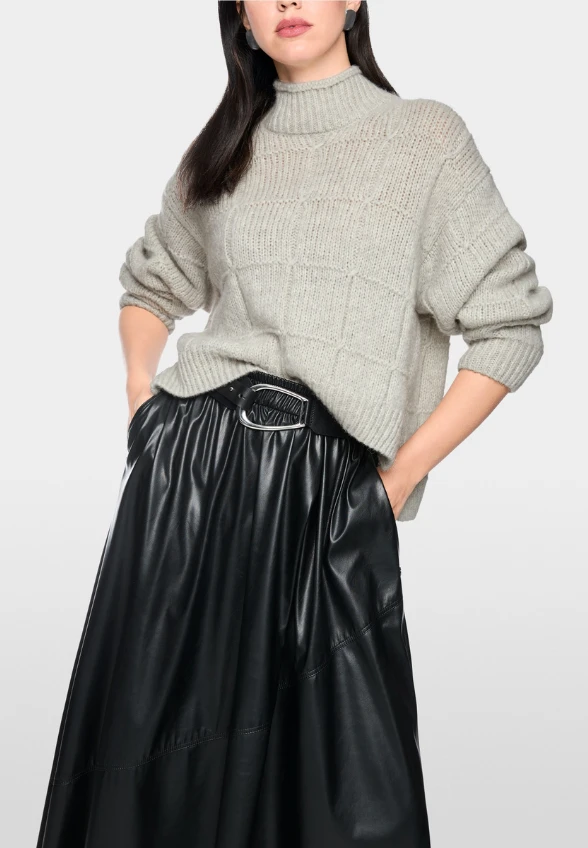 SWETER Z GOLFEM OVERSIZE SZARY